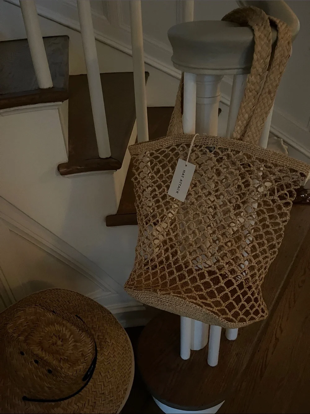 *NEW with tags Hat Attack Natural Tan Woven Fishermans Tote